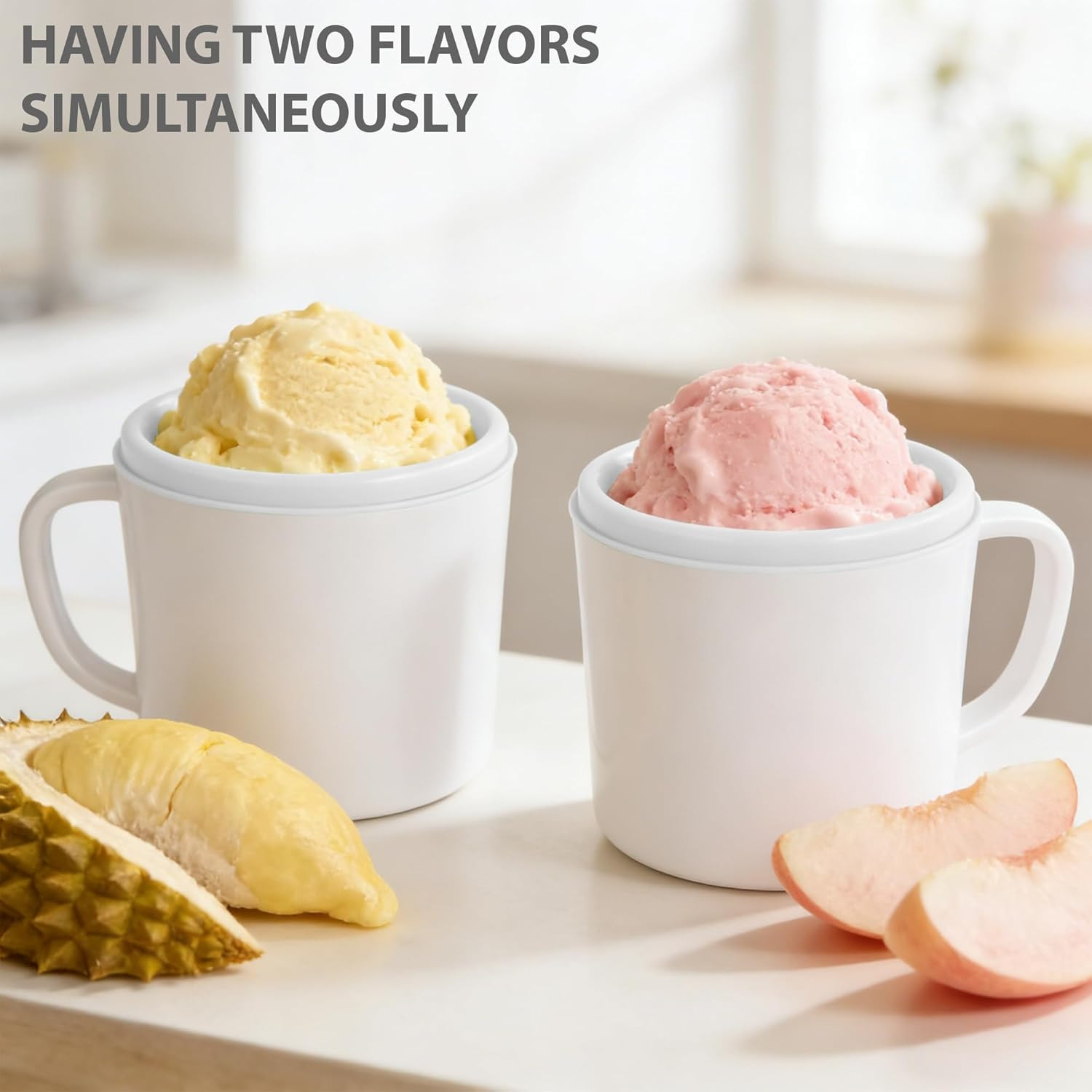 Ice Cream Maker Machine for Home Use, with Two Ice Cream Bowls,Simple Operation