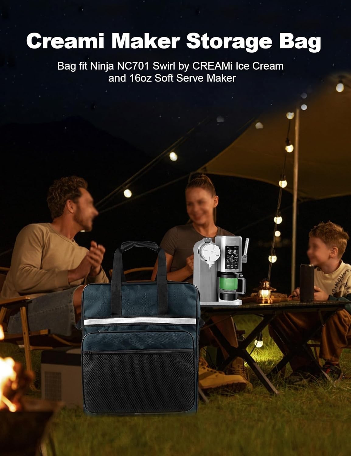 Carrying Bag Fit for Ninja CREAMi Scoop & Swirl Ice Cream NC701, Front-Openin…