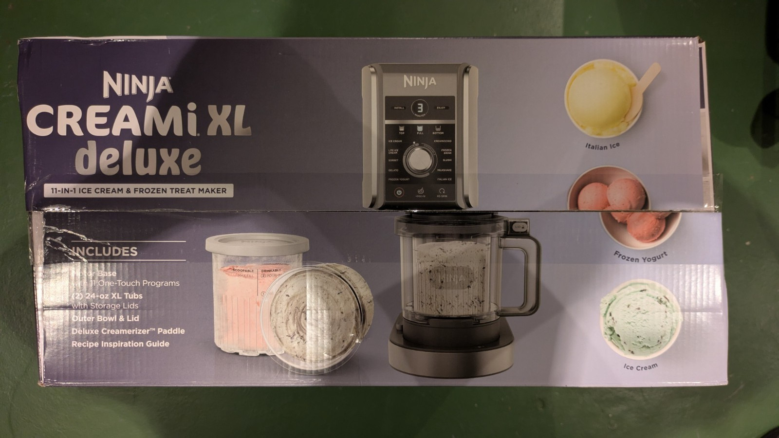 ⭐NEW⭐Ninja NC501 CREAMi Deluxe 11-in-1 Ice Cream Frozen Treat Maker 2 24oz Pints