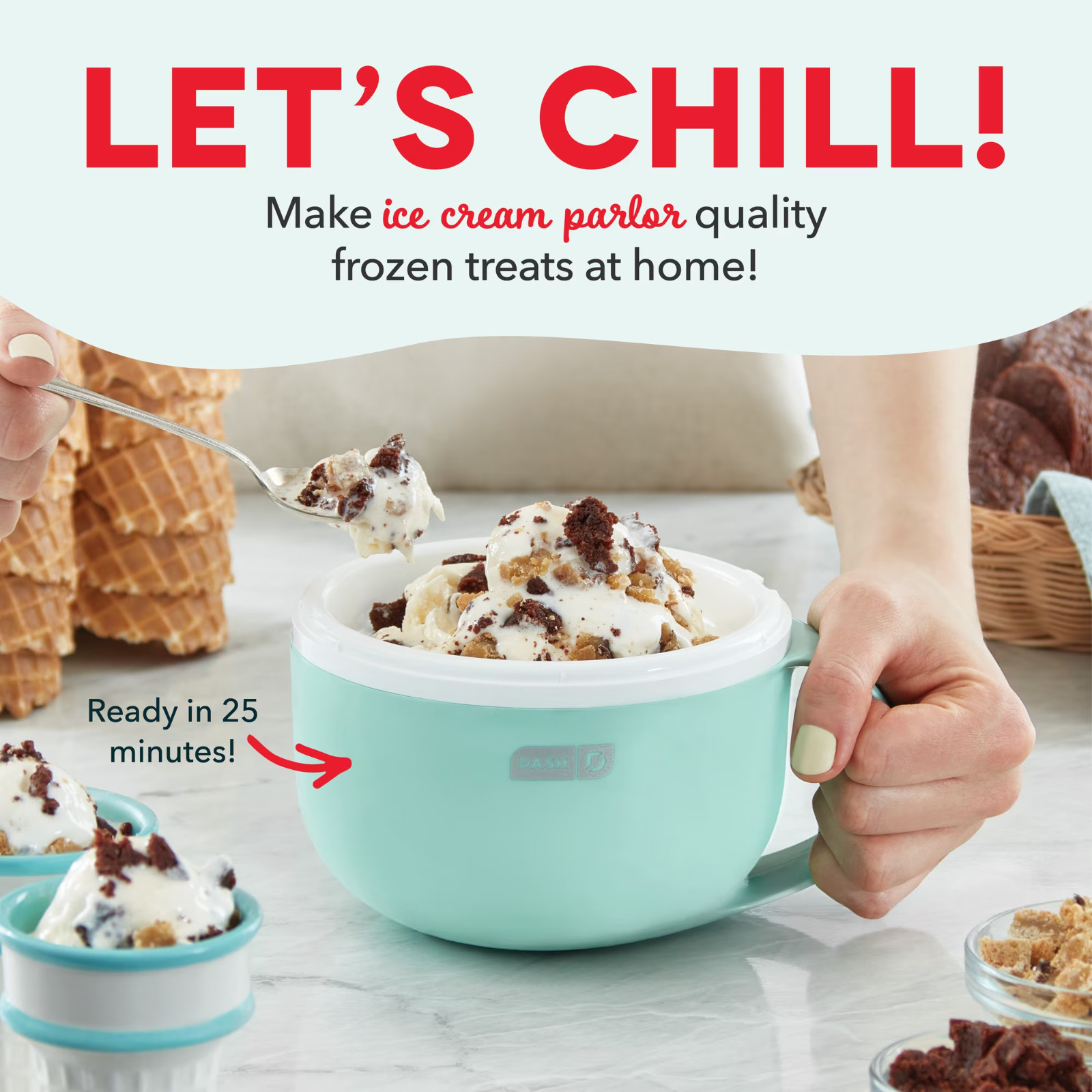 Dash Aqua 0.5 qt Ice Cream Maker 7 in. H X 6 in. W X 7 in. L