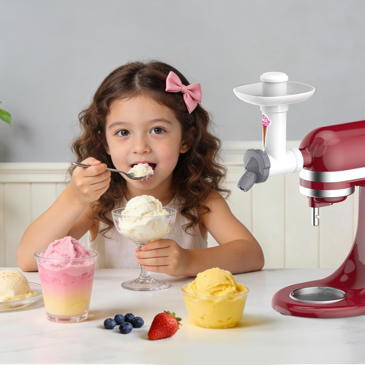Ice Cream Maker Attachment KitchenAid Stand Mixer Dairy Free Frozen Fruit Soft