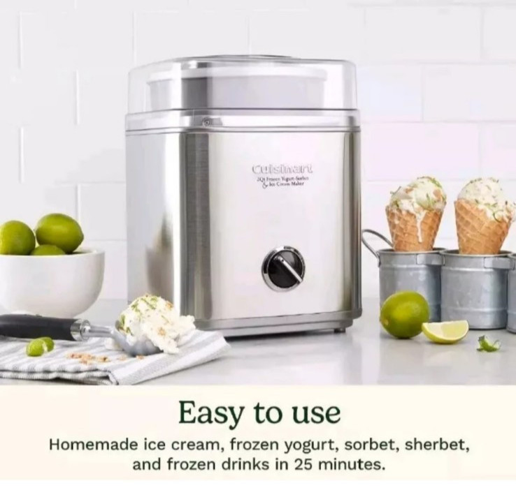 Cuisinart pure indulgence 2 quart frozen yogurt sorbet ice cream maker