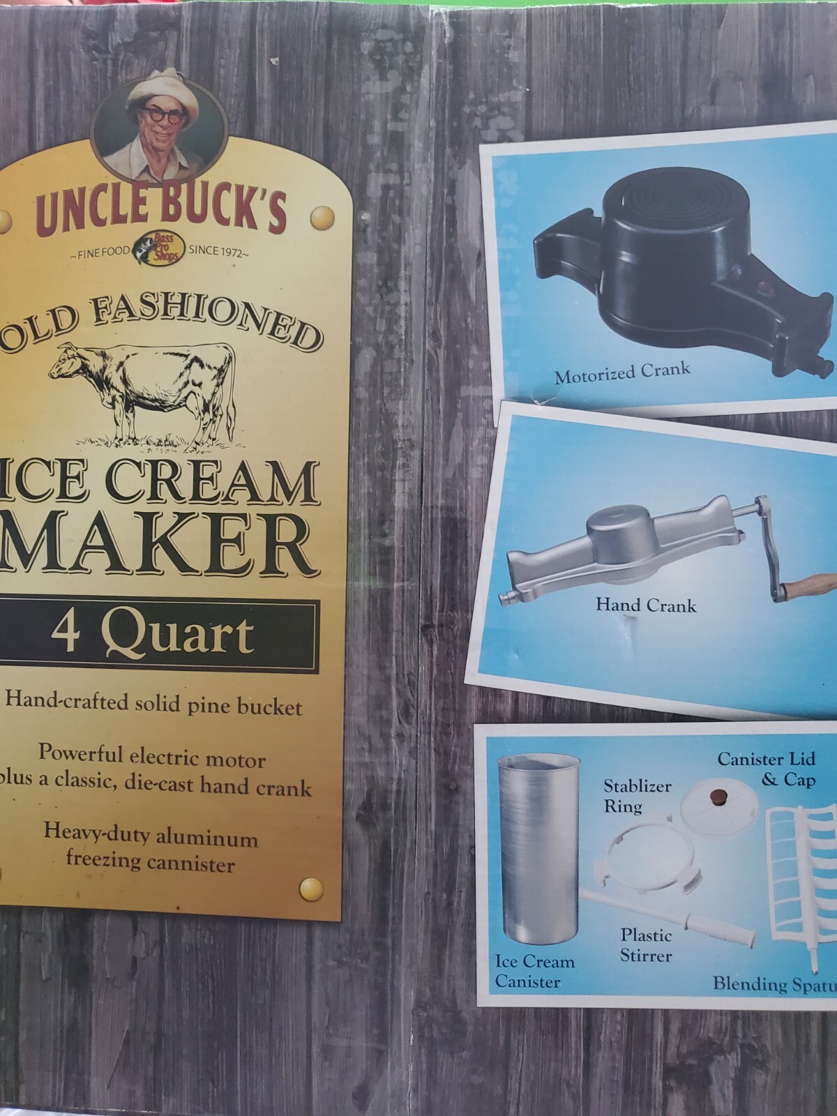 UNCLE BUCK’S OLD FASHIONED ICE 4-QUART ICE CREAM MAKER: NEW