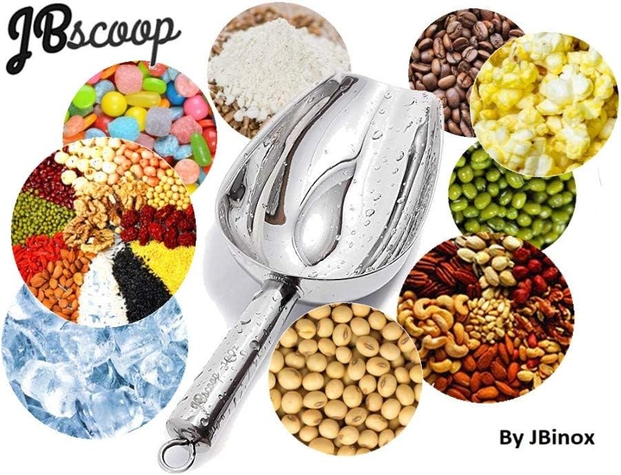 Stainless Steel Scoop for ice, 9.6 Inch Metal Food Scoop Kitchen Bar Party