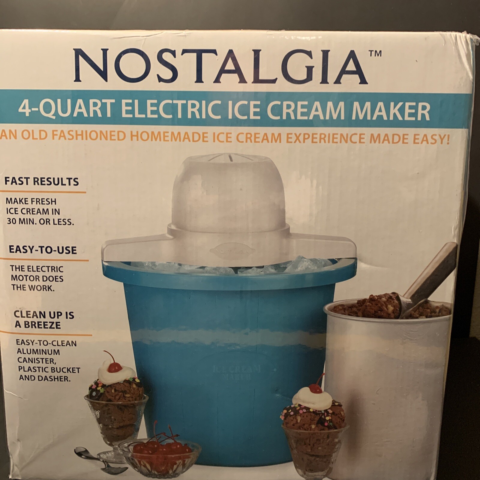 4-Quart Electric Ice Cream Maker Machine Yogurt Gelato Churning Bucket Powerful