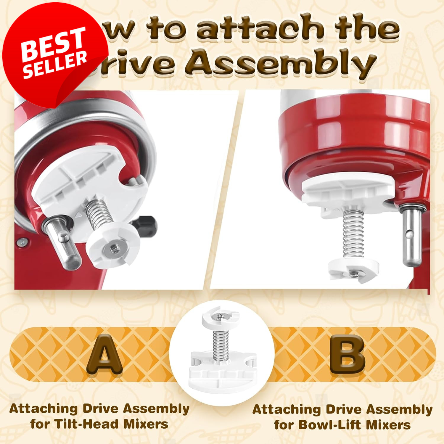 Ice Cream Maker Attachment 2 Quart for KitchenAid 4.5 5 6QT Mixers – US