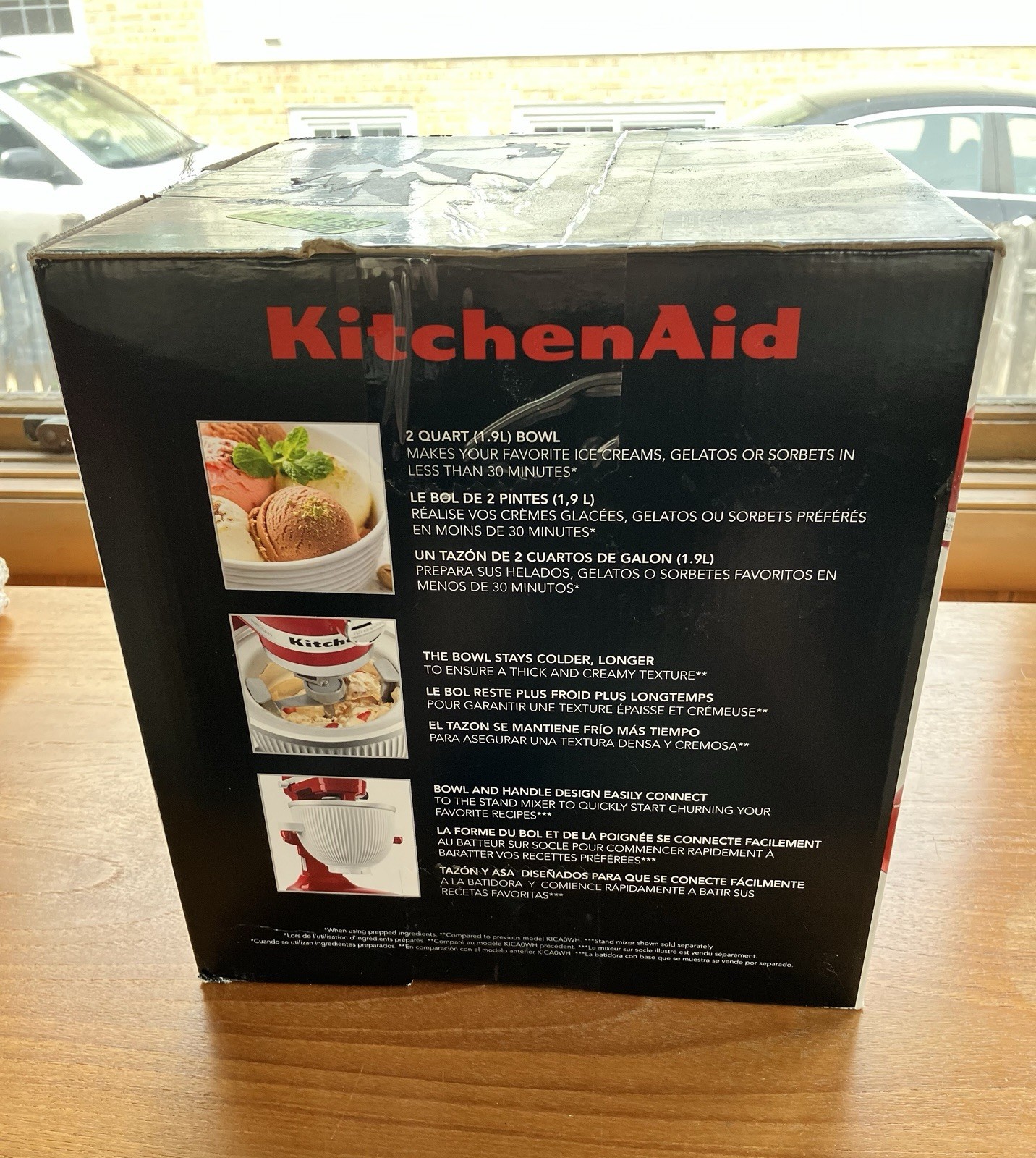 KitchenAid KSMICM Ice Cream Maker Attachment 2 Qt Bowl Brand New In Box