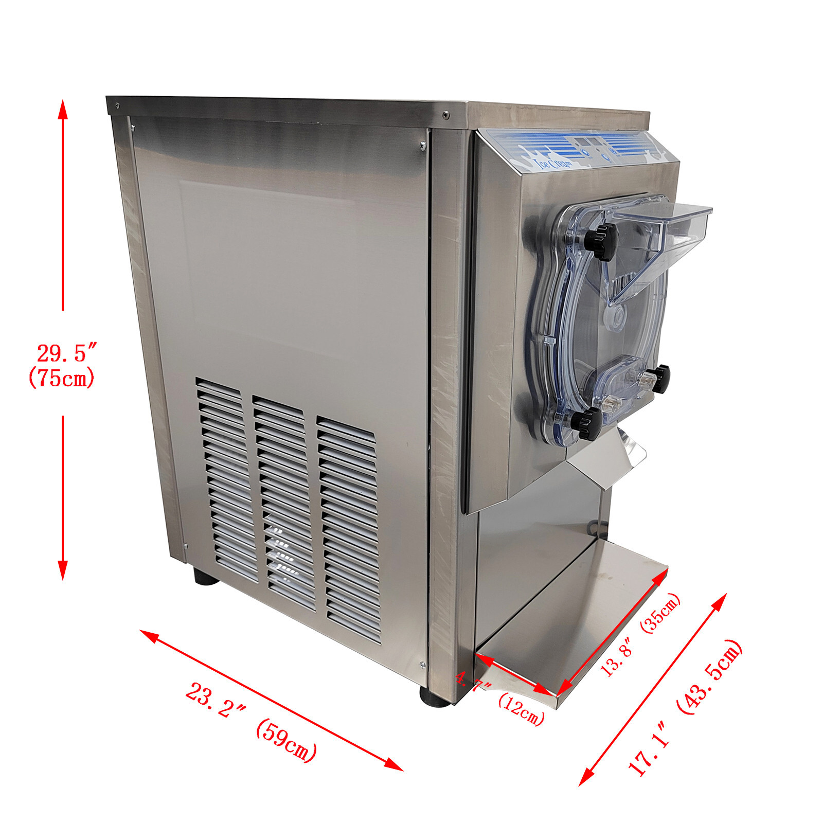 Frozen Yoghurt Gelato Maker Hard Serve Ice Cream Machine 110V 18-25L/h Output