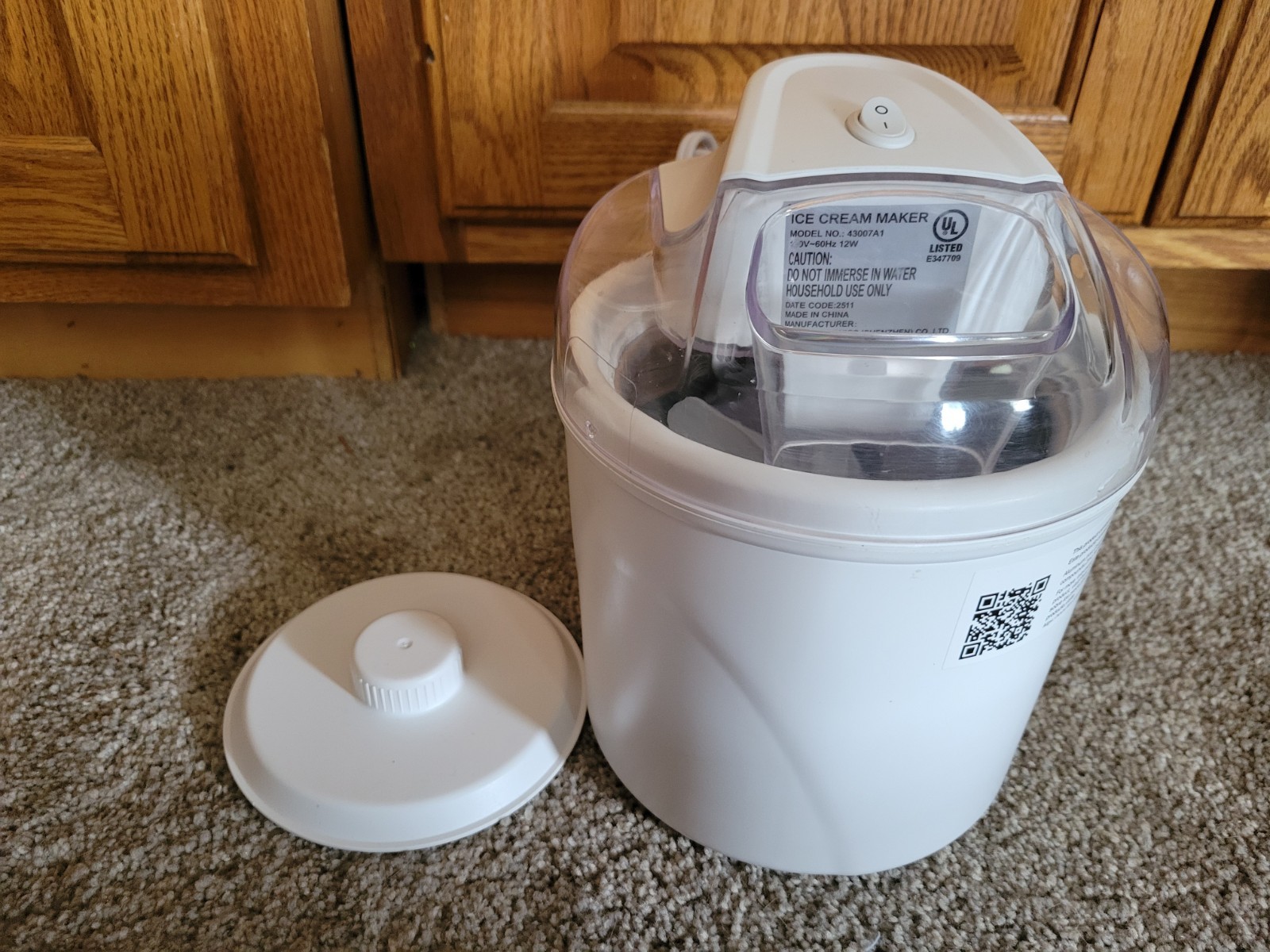 Kitchen HQ Ice Cream Maker 1.5 Quart, White