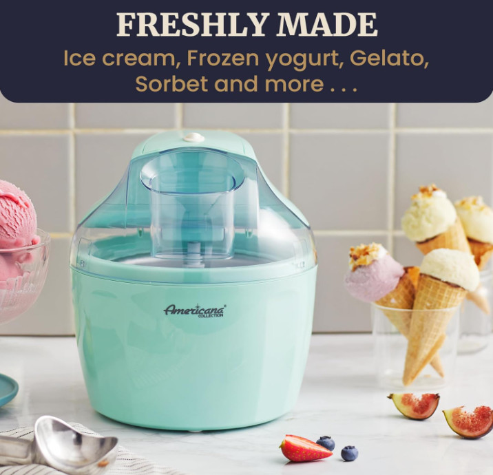 Freezer Bowl Automatic Easy Homemade Electric Ice Cream Maker Ingredient Chute