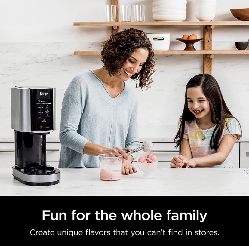 Ninja NC301 CREAMi Ice Cream Maker 7 One-Touch Programs 16oz Pints Silver/Black