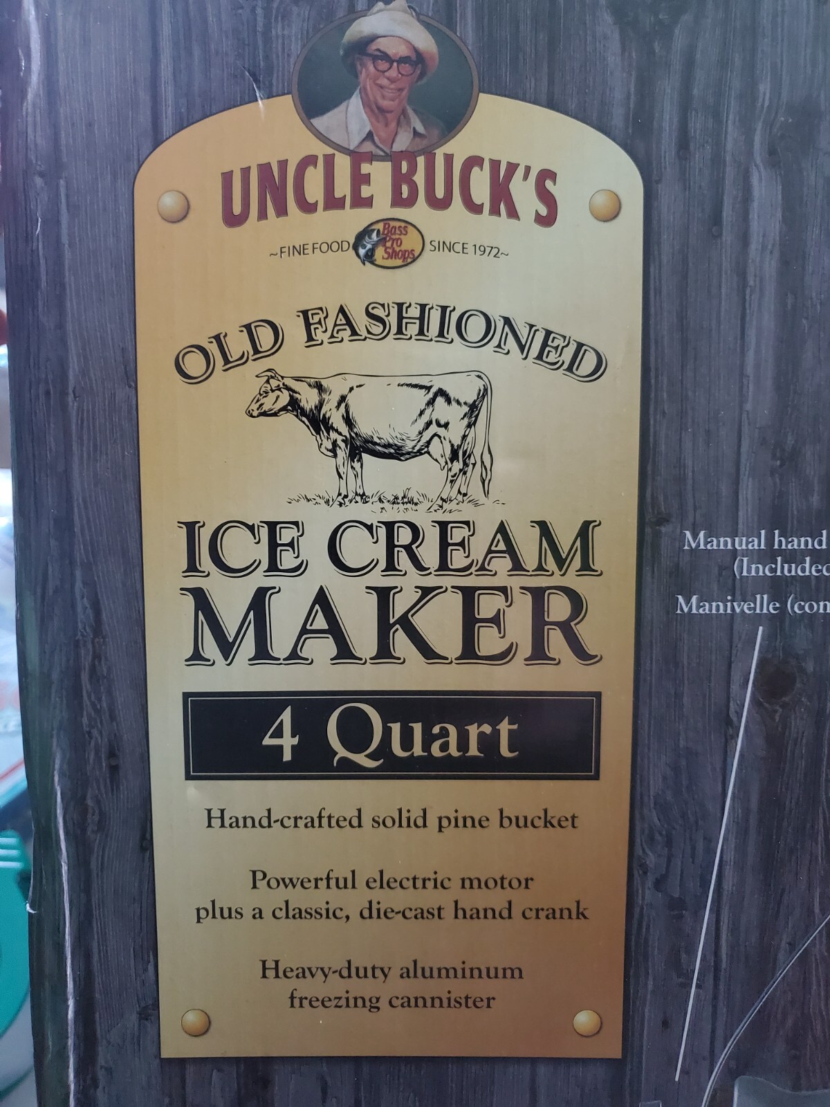 UNCLE BUCK’S OLD FASHIONED ICE 4-QUART ICE CREAM MAKER: NEW