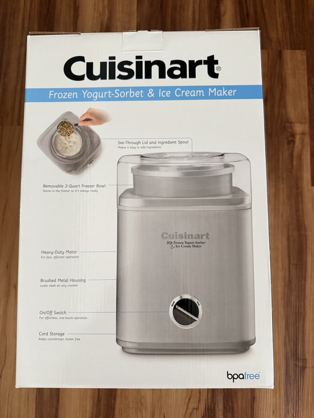 Cuisinart Pure Indulgence 2 Quart Frozen Yogurt Sorbet Ice Cream Maker ICE-30BC