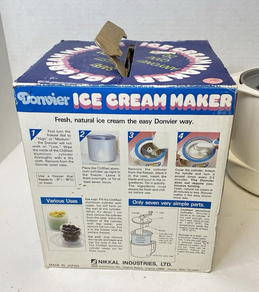 DONVIER CHILLFAST ICE CREAM MAKER