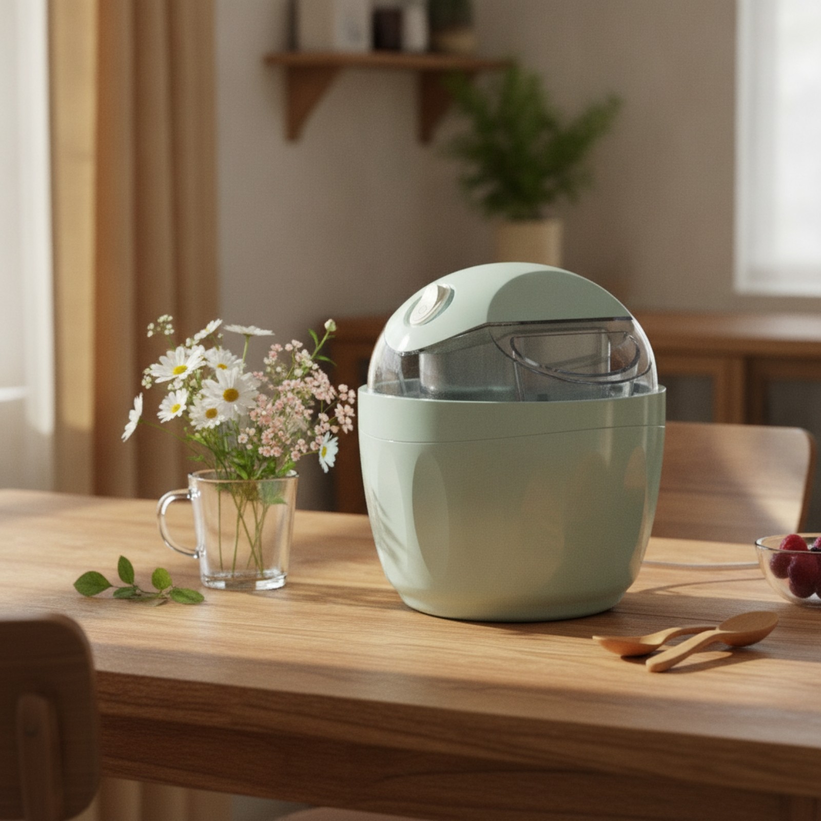 Ice Cream Maker Mini Ice Cream Machine One-Button for Home