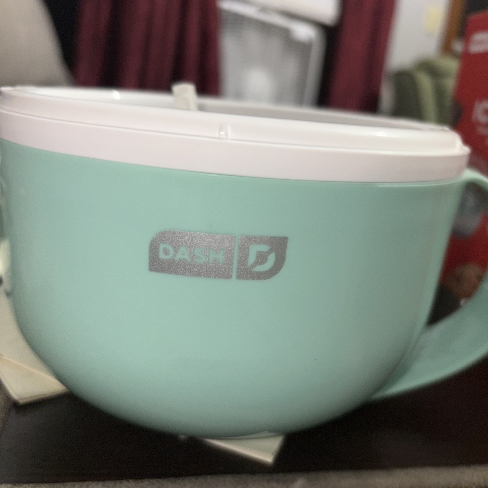 DASH My Mug Ice Cream Maker in Teal Used Once Ice & Easy Perfect Portions 1 Pint