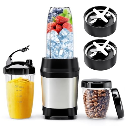 Blender for Smoothies, 1200W Smoothie Blender for Ice Silver Square Base