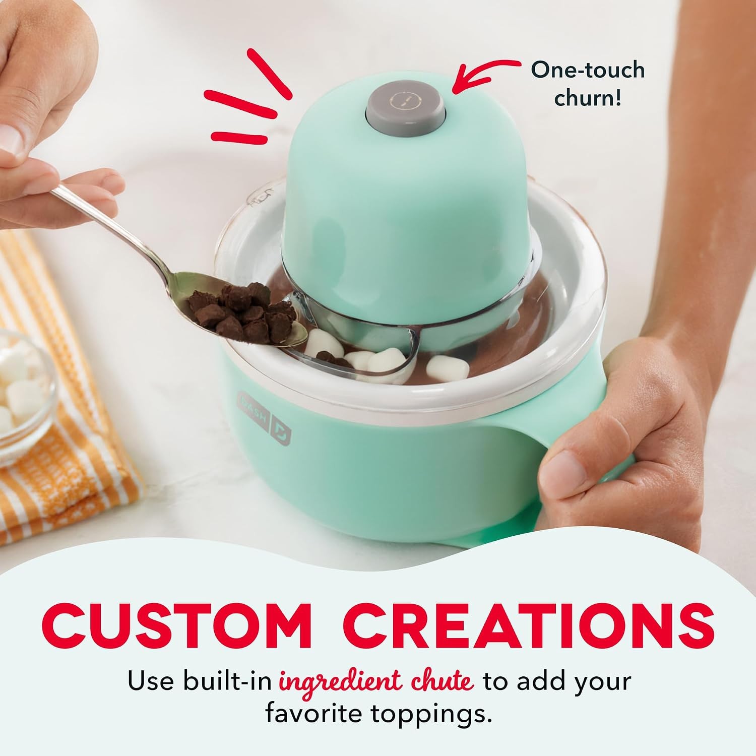 Mug Ice Cream Maker Bundle, 2 Half-Pint Freezer Mugs, Aqua Ice Cream Machine Set