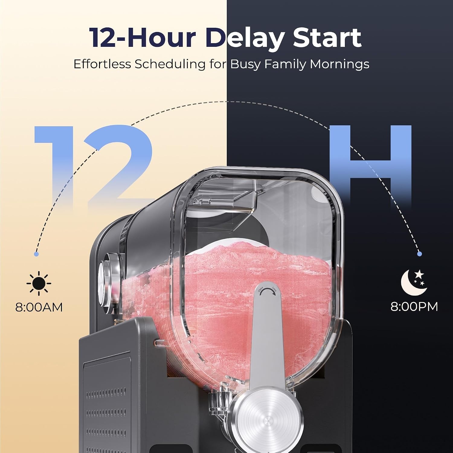 Slushie Machine for Home, No Ice Needed Frozen Drink Maker, Black | with Auto