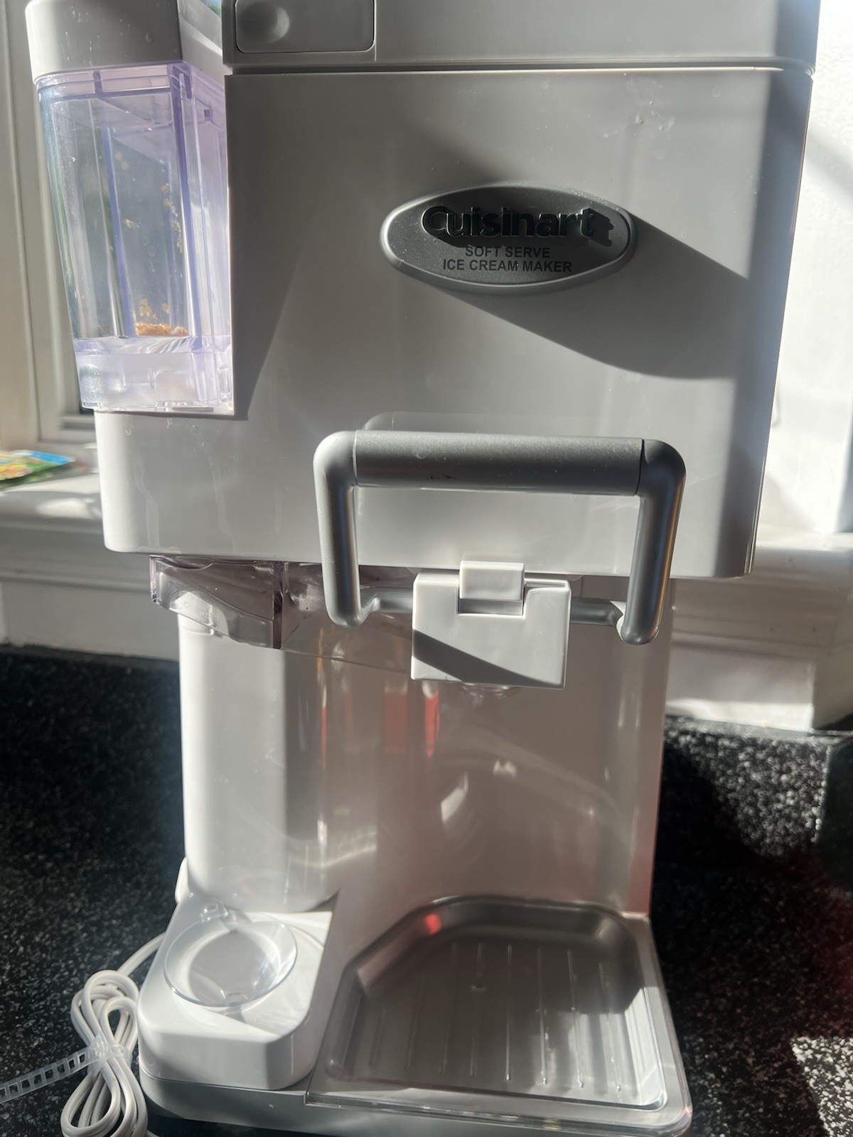 White Cuisinart ICE-45 Mix It In Soft Serve Ice Cream Maker.