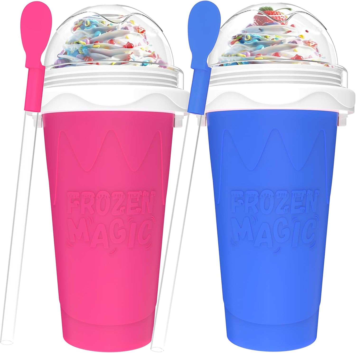 2PCS Slushie Maker Cup,Diy Magic Quick Frozen Smoothies Cups for Homemade Milk S