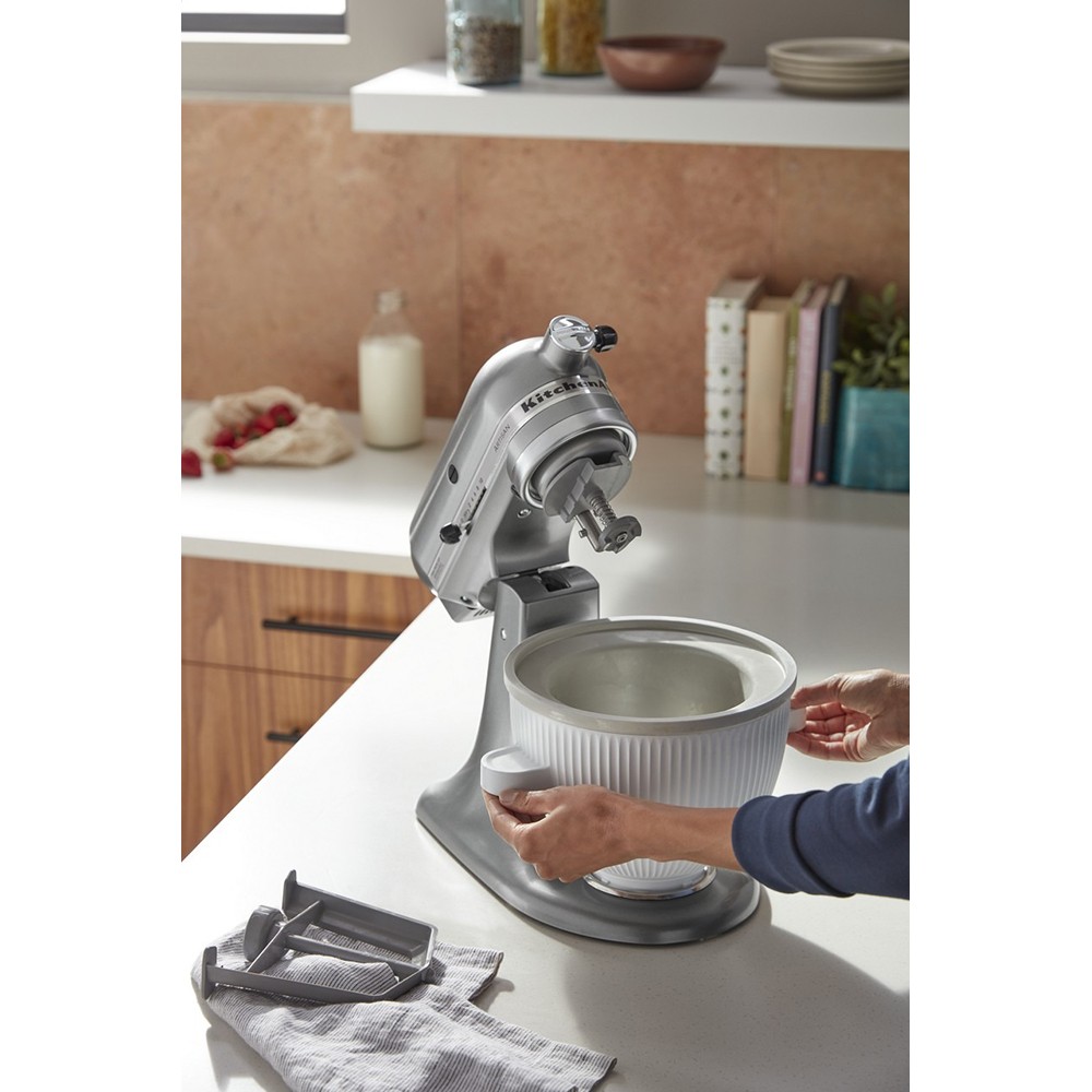 KitchenAid Ice Cream Maker Attachment Stand Mixer, 2 Quart, White