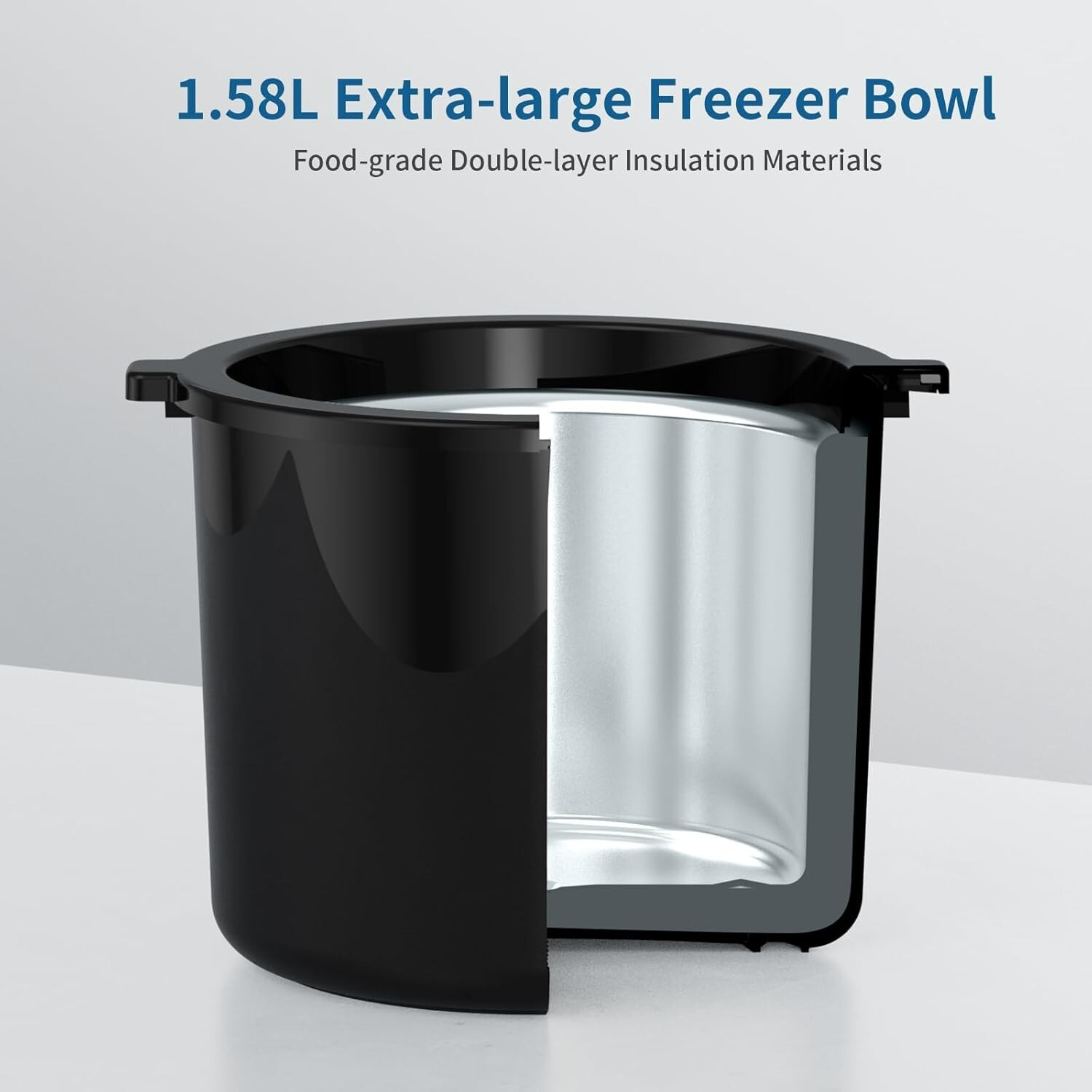 Ice Cream Maker Machine-1.58L with Double Insulated Freezer Bowl, Digital Timer
