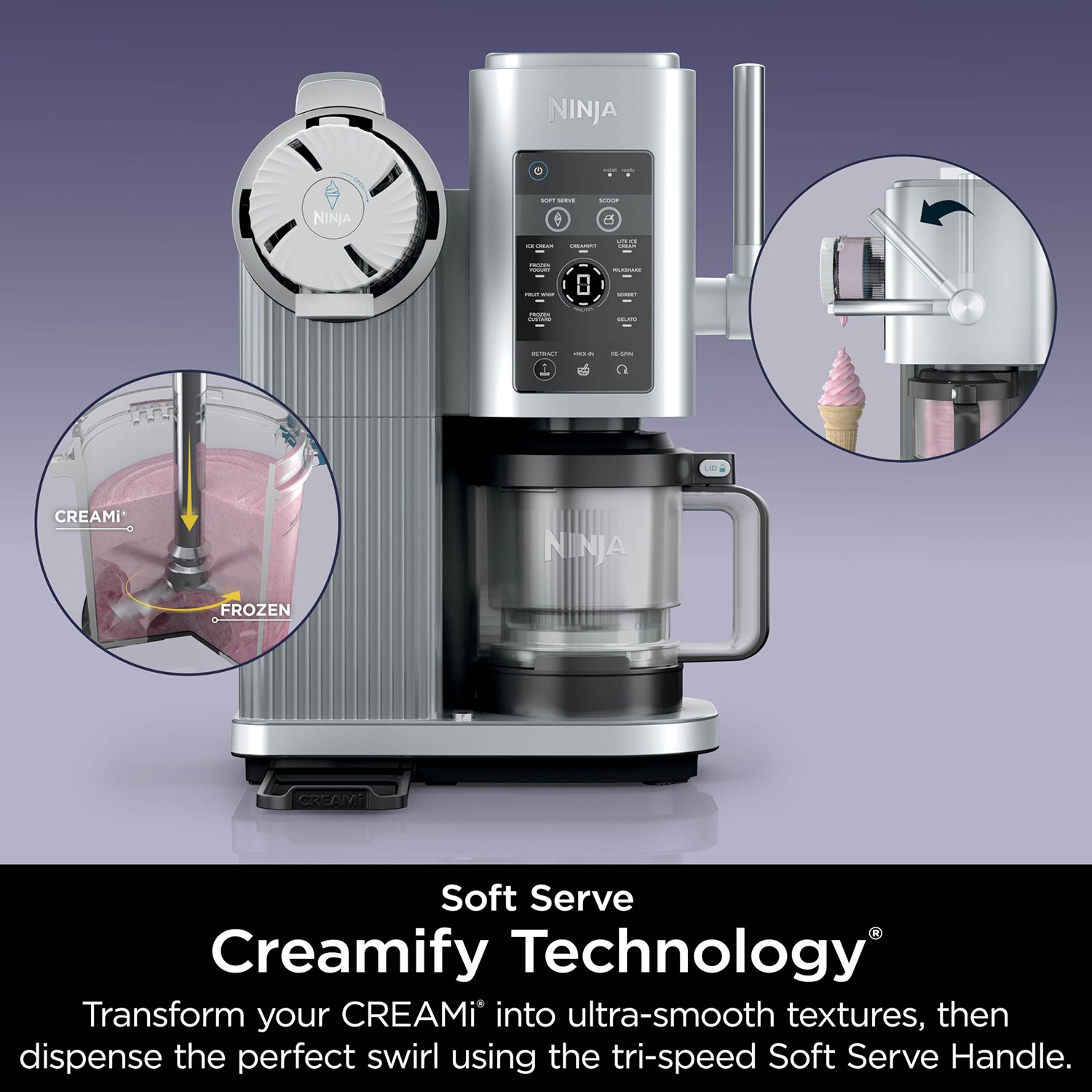 Ninja CREAMi Swirl 13-in-1 Soft Serve Ice Cream Machine – NC701