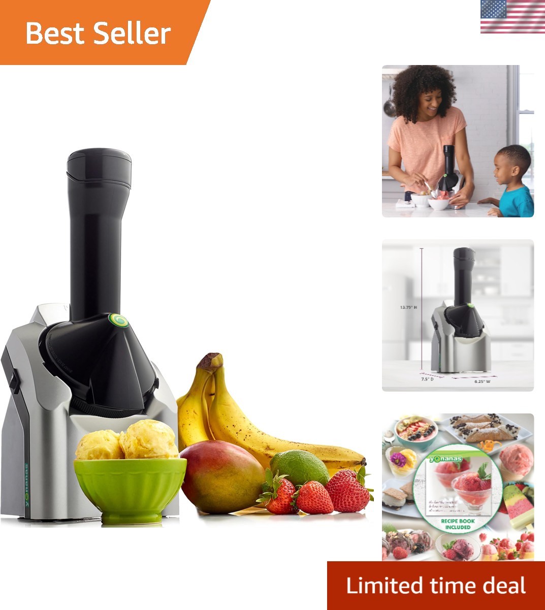 Soft Serve Dessert Maker – Quick 200W Machine for Healthy Indulgence