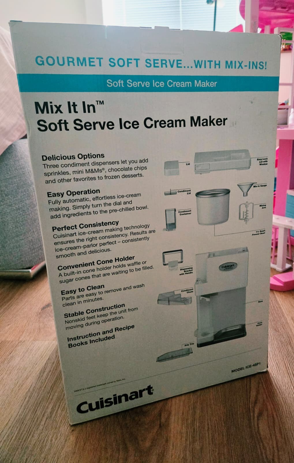 Cuisinart Mix It In Soft Serve Ice Cream Maker New ICE-45P1 1.5qt