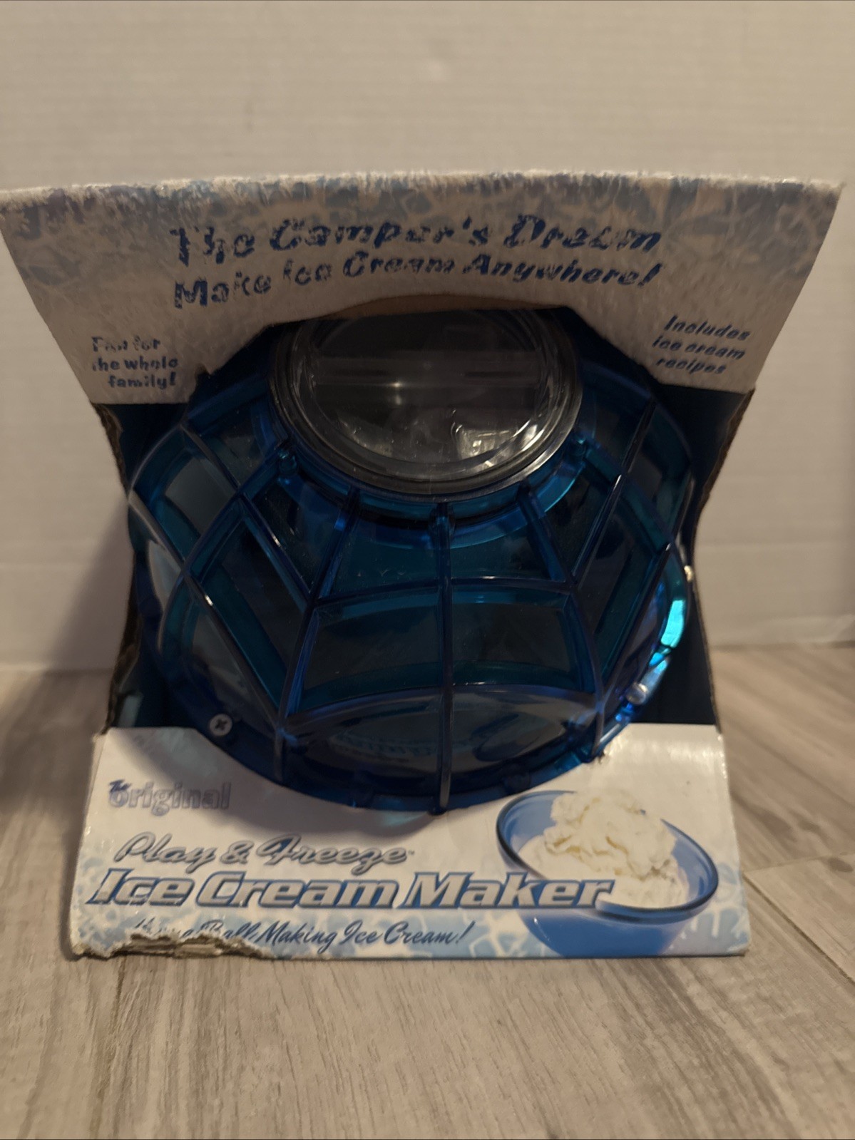 Camper’s Dream The ORIGINAL Play and Freeze ICE CREAM MAKER BALL Blue 1 Pint