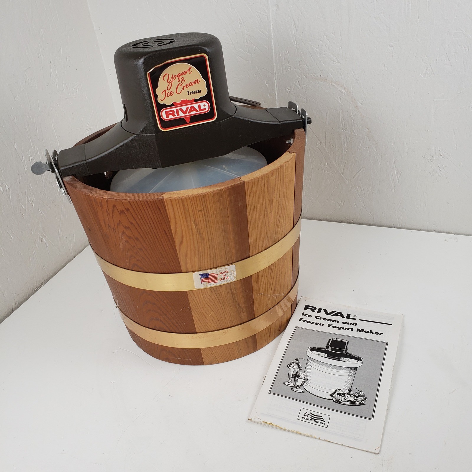 Rival Electric Ice Cream Maker 8550/1 Wood Bucket 4 Quart Frozen Yogurt Vintage
