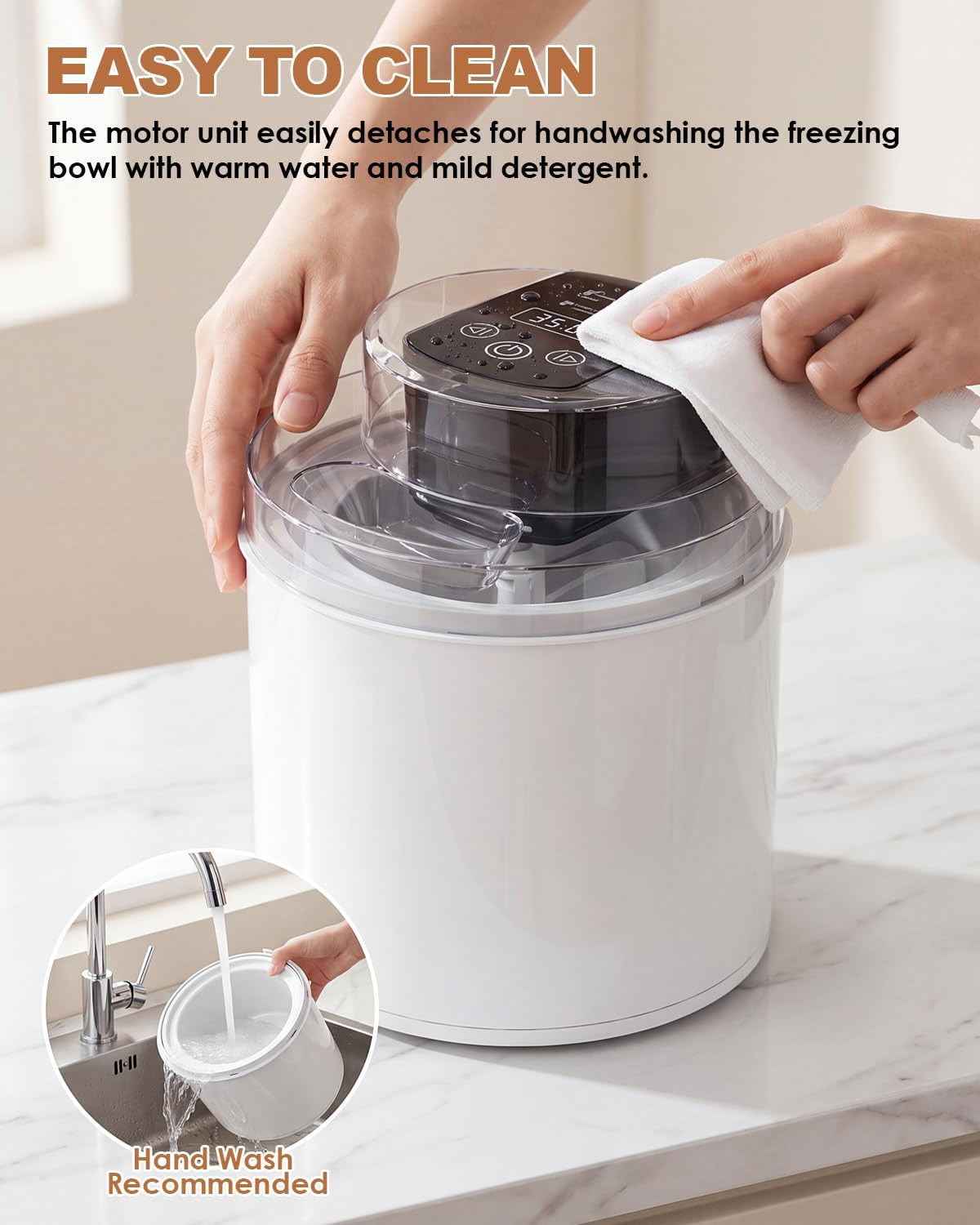 Ice Cream Maker Machine – 2.1 Quart Ice Cream Machine for Gelato, Sorbet & Froze