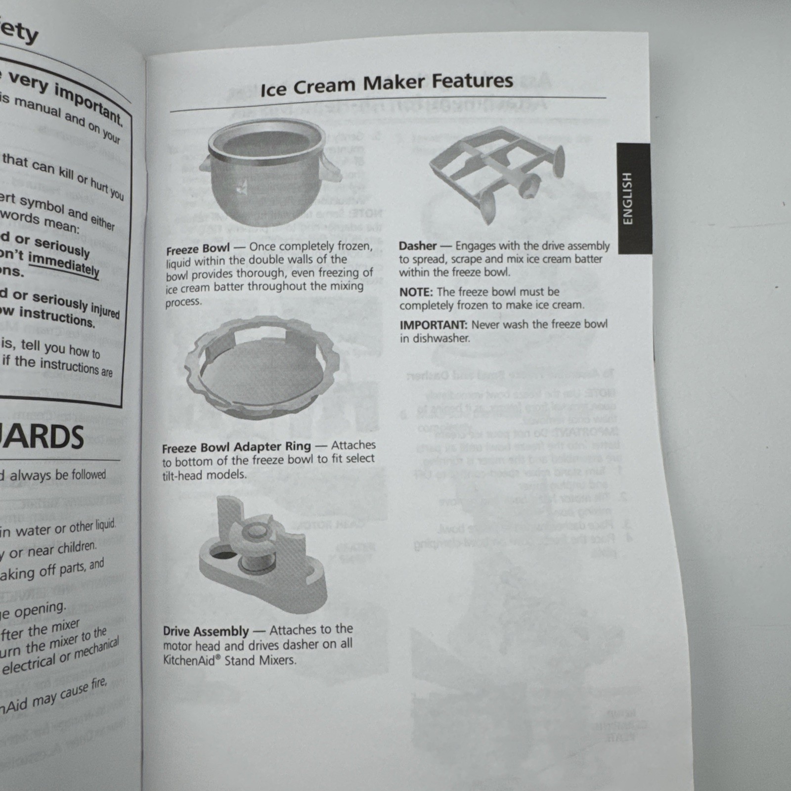 KitchenAid KICA0WH Ice Cream Maker Attachment Open Box Fits ALL KA Stand Mixers!