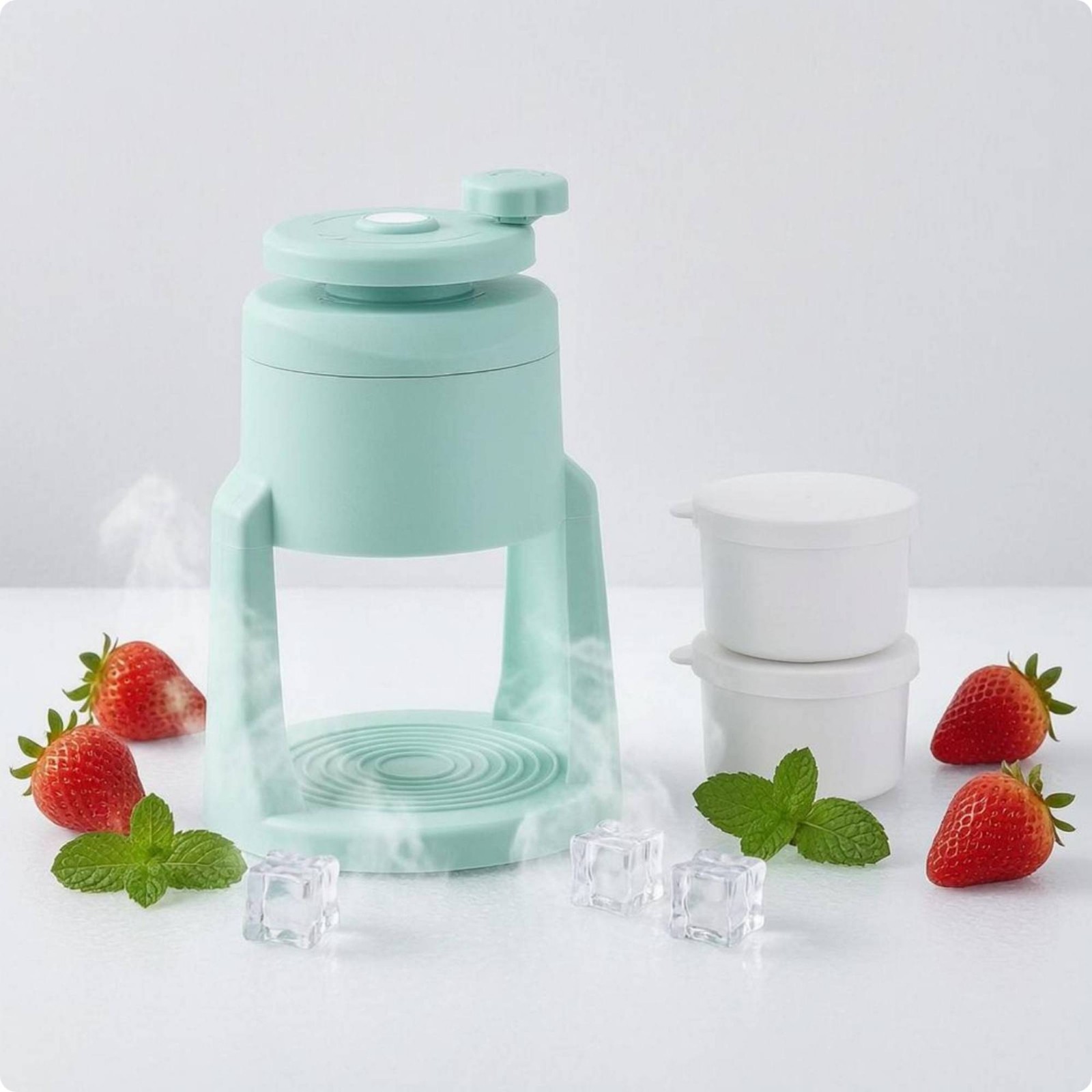 Hand-Crank Ice Crusher Stainless Steel Blade Manual Ice Crusher Non-Electric
