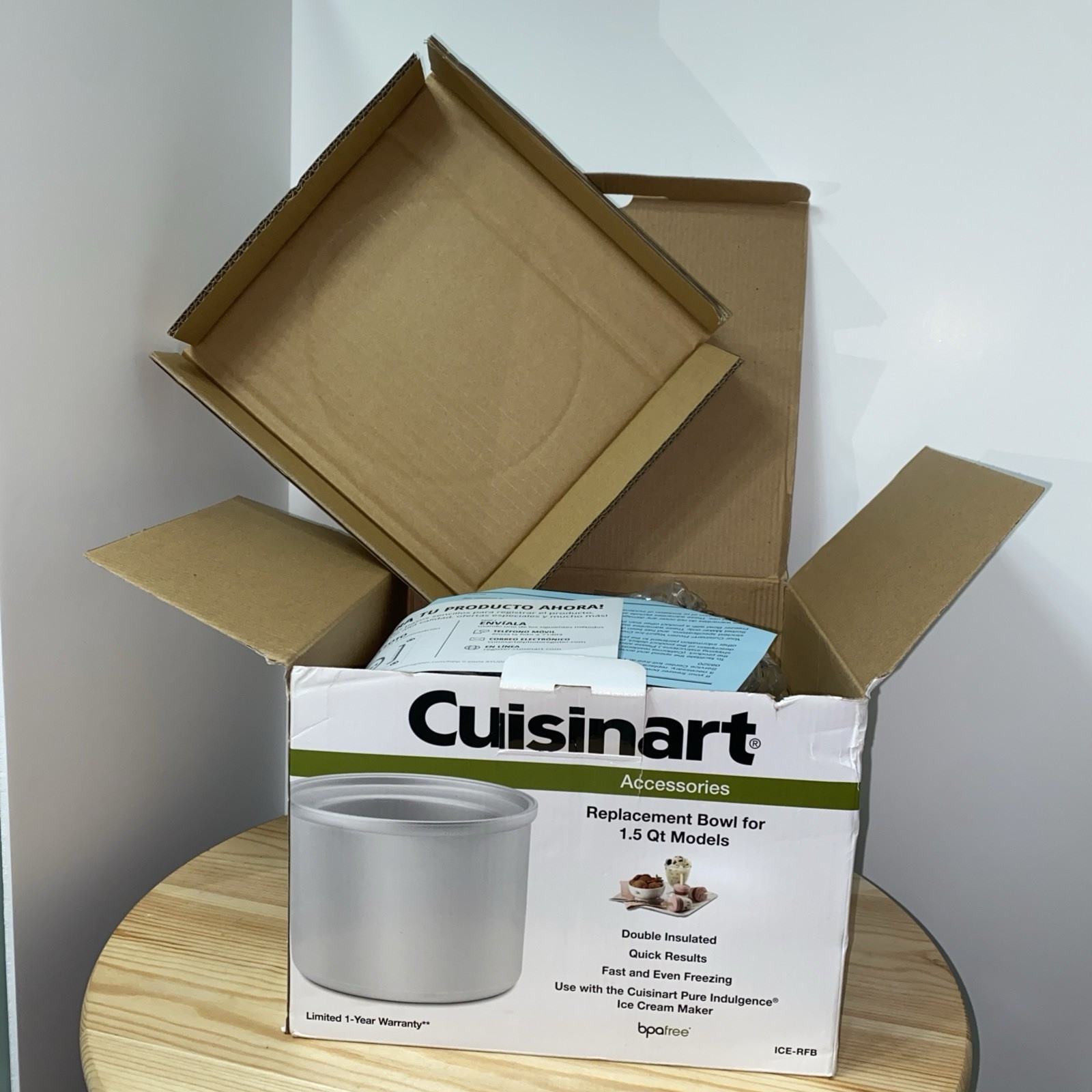 Cuisinart Model ICE-RFB 1.5qt. Ice Cream Yogurt Maker Freezer Bowl White New