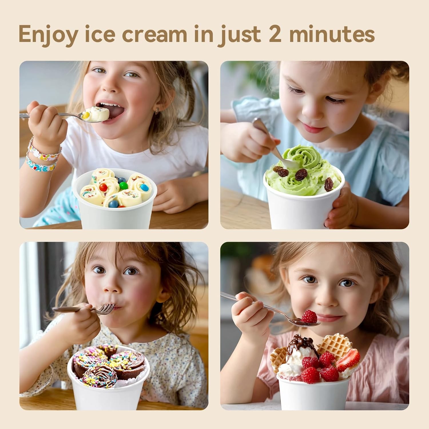 Rolled Ice Cream Maker, Instant Ice Cream Roller Maker Tray with Lid