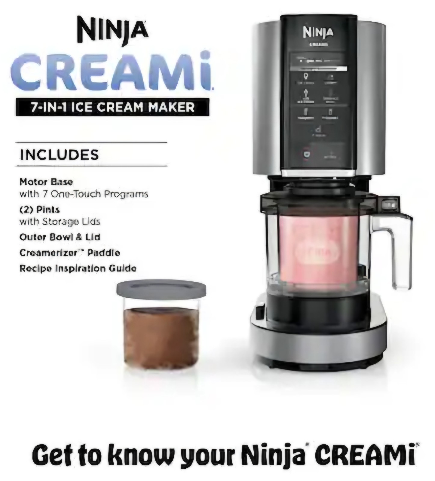 Ninja CREAMi 7-in-1 Ice Cream Maker (Model NC301) In Cloud Silver Brand New
