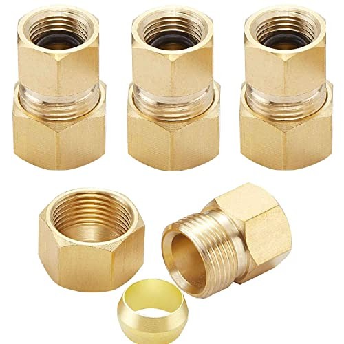 4PCS LF Brass 3/8″OD Male Compression to 1/4Inch 4pcs 3/8″Male ODX1/4″Female OD