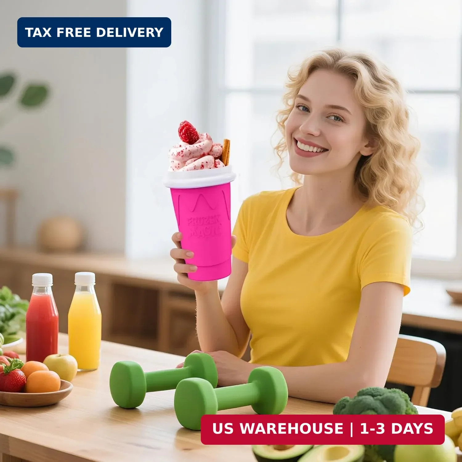 500ML Slushie Maker Cup- DIY Magic Slushy Maker Squeeze Cups, Portable Smoothie