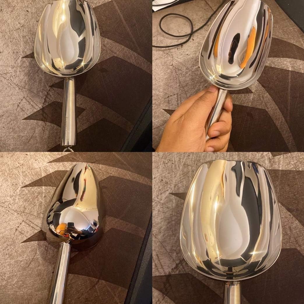 Stainless Steel Scoop for ice, 9.6 Inch Metal Food Scoop Kitchen Bar Party