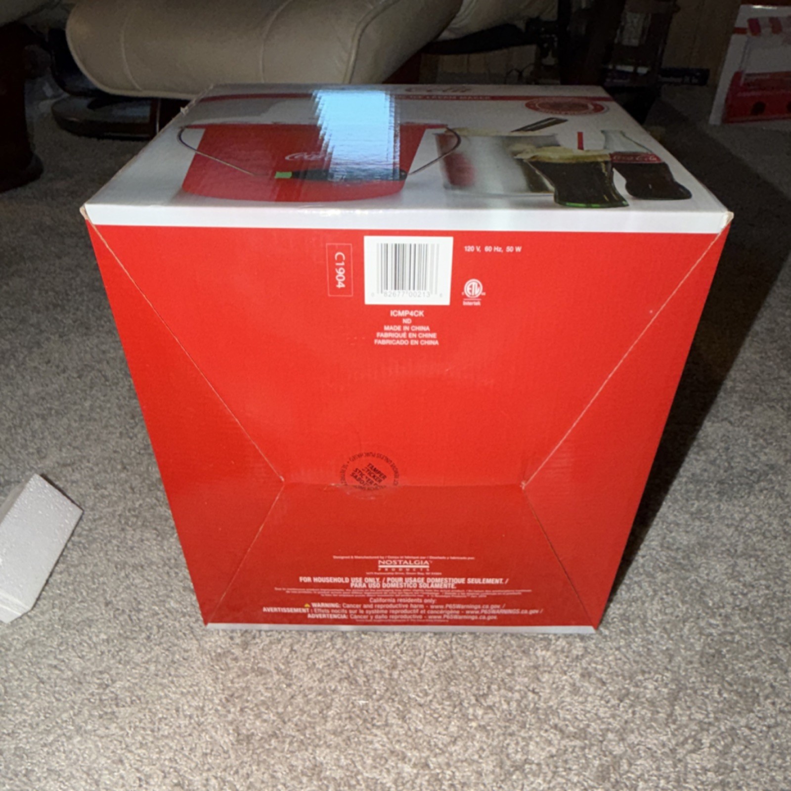Nostalgia Coca Cola 4-Quart Electric Ice Cream Maker, Automatic, Easy Clean, Red