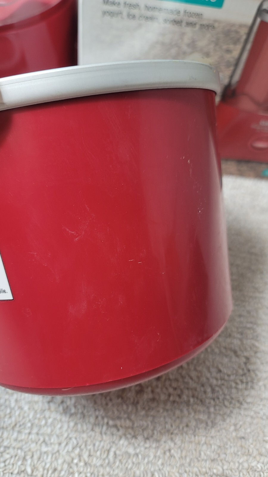 Cuisinart ICE-21R Red 1.5 QT Frozen Yogurt-Ice Cream Sorbet Maker USED