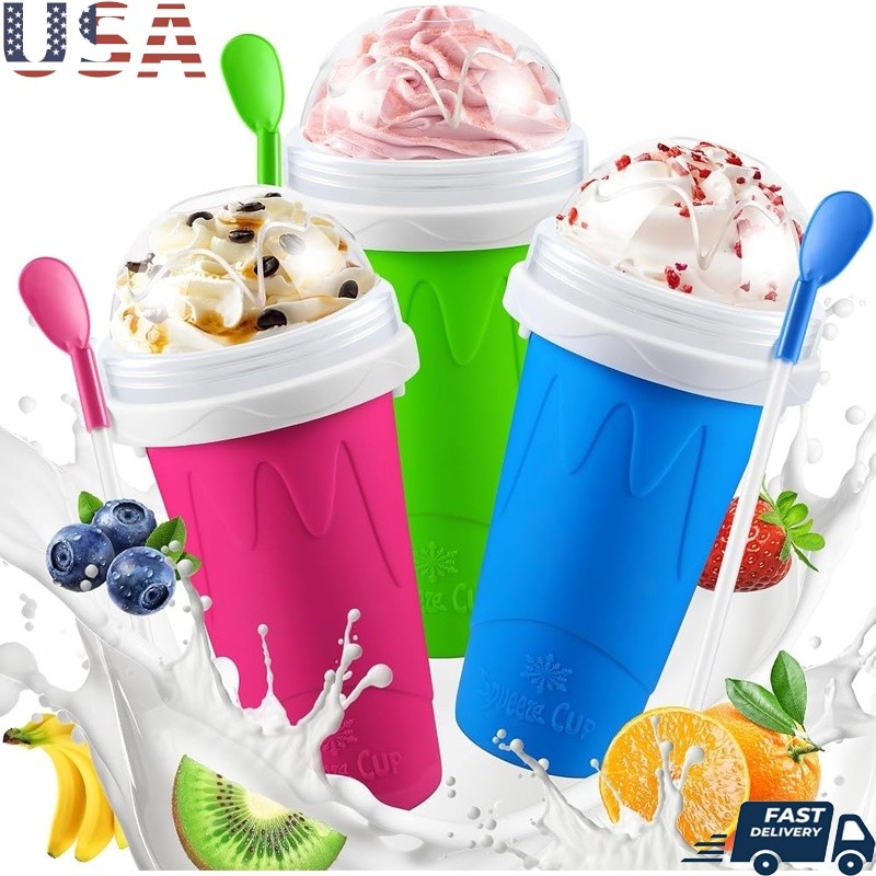 Quick Freeze Slushie Maker Cup Instant Frozen Drink Fun Kids Reusable Treats New