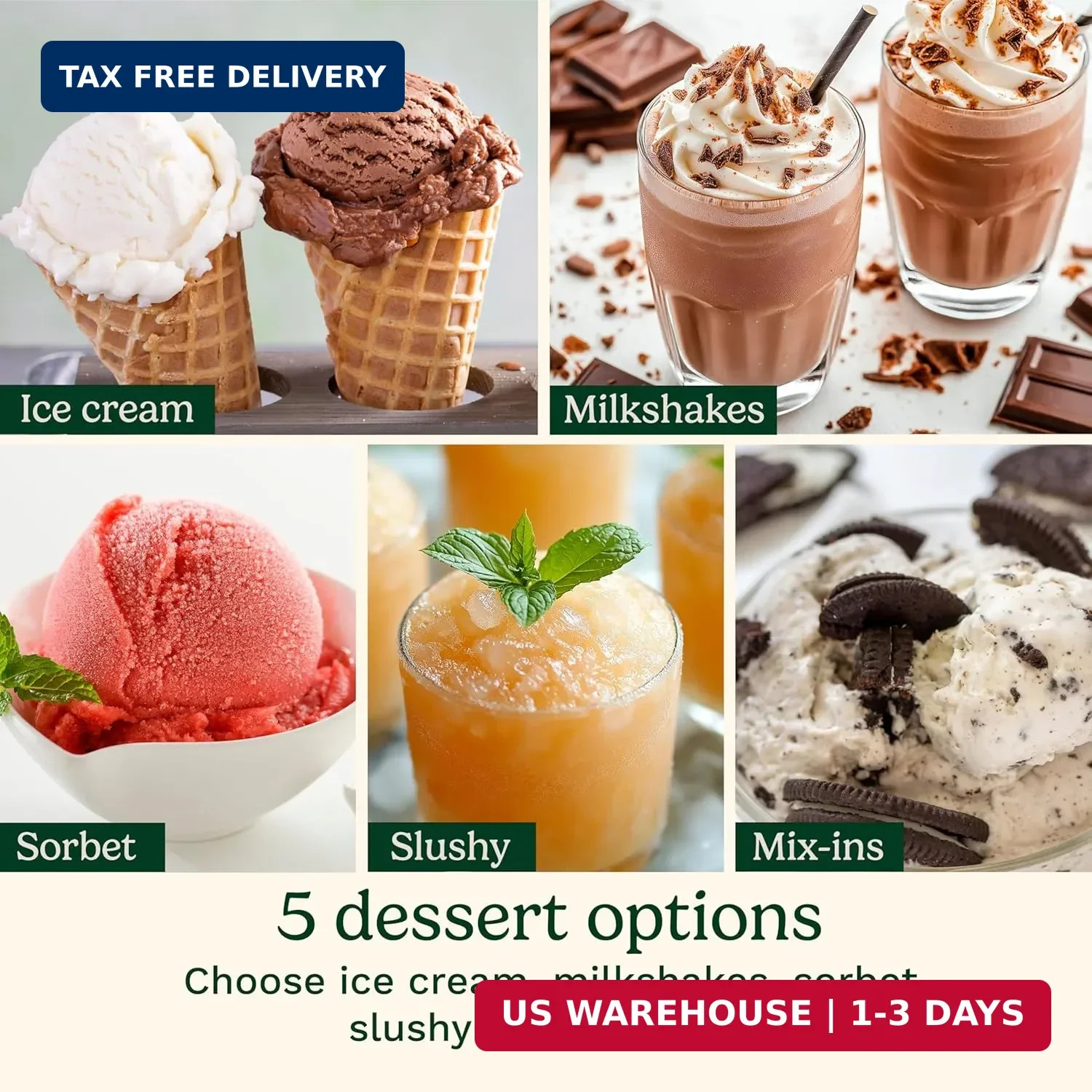 Cuisinart Ice Cream Maker – Cuisinart FastFreeze 5-in-1 Ice Cream, Milkshakes, S