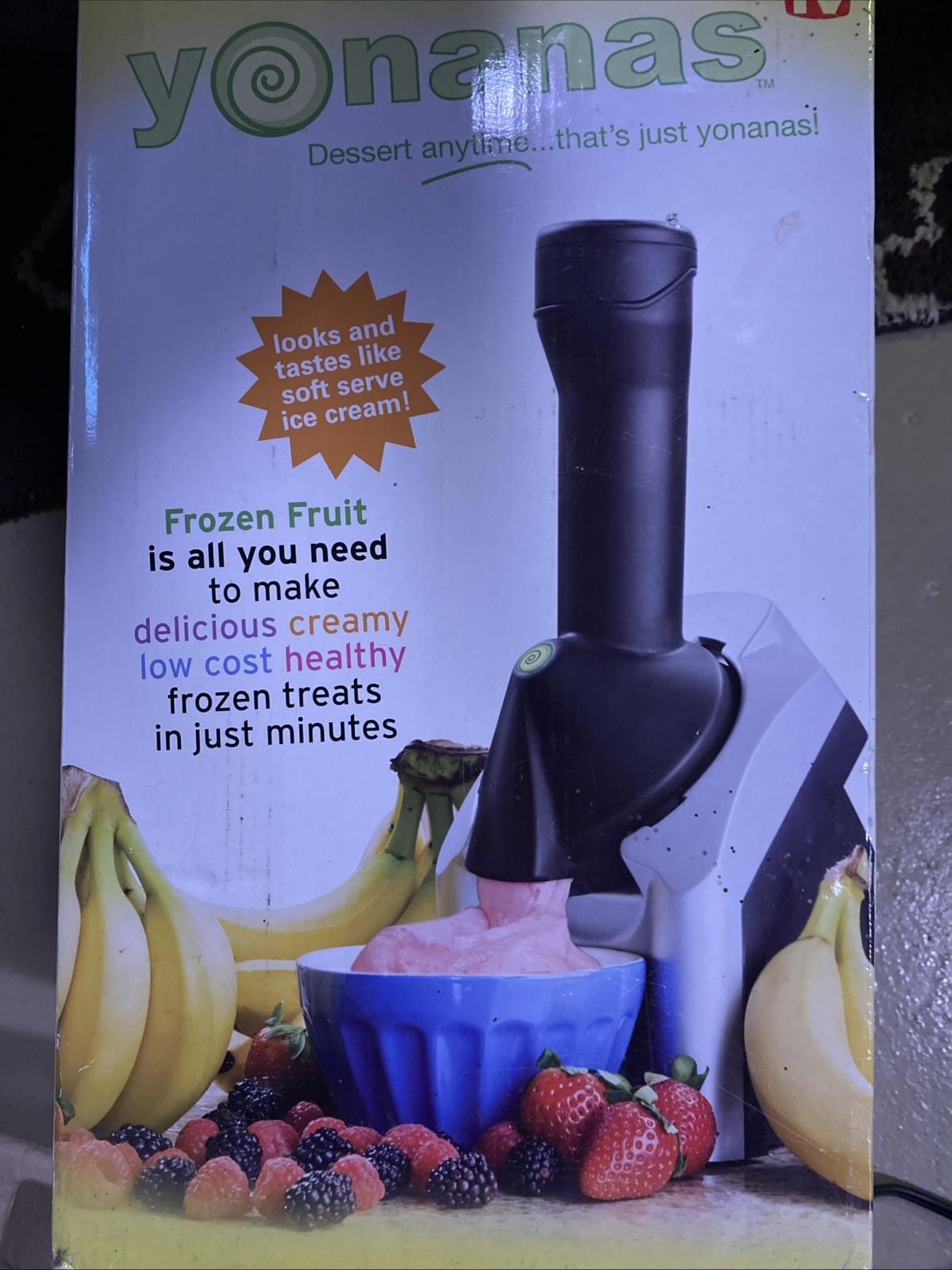 Yonanas 902 Classic Dessert Fruit Soft Serve Maker – Black