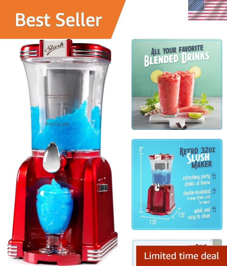 32-Ounce Margarita Machine with Stainless Steel Spout – Easy to Clean!