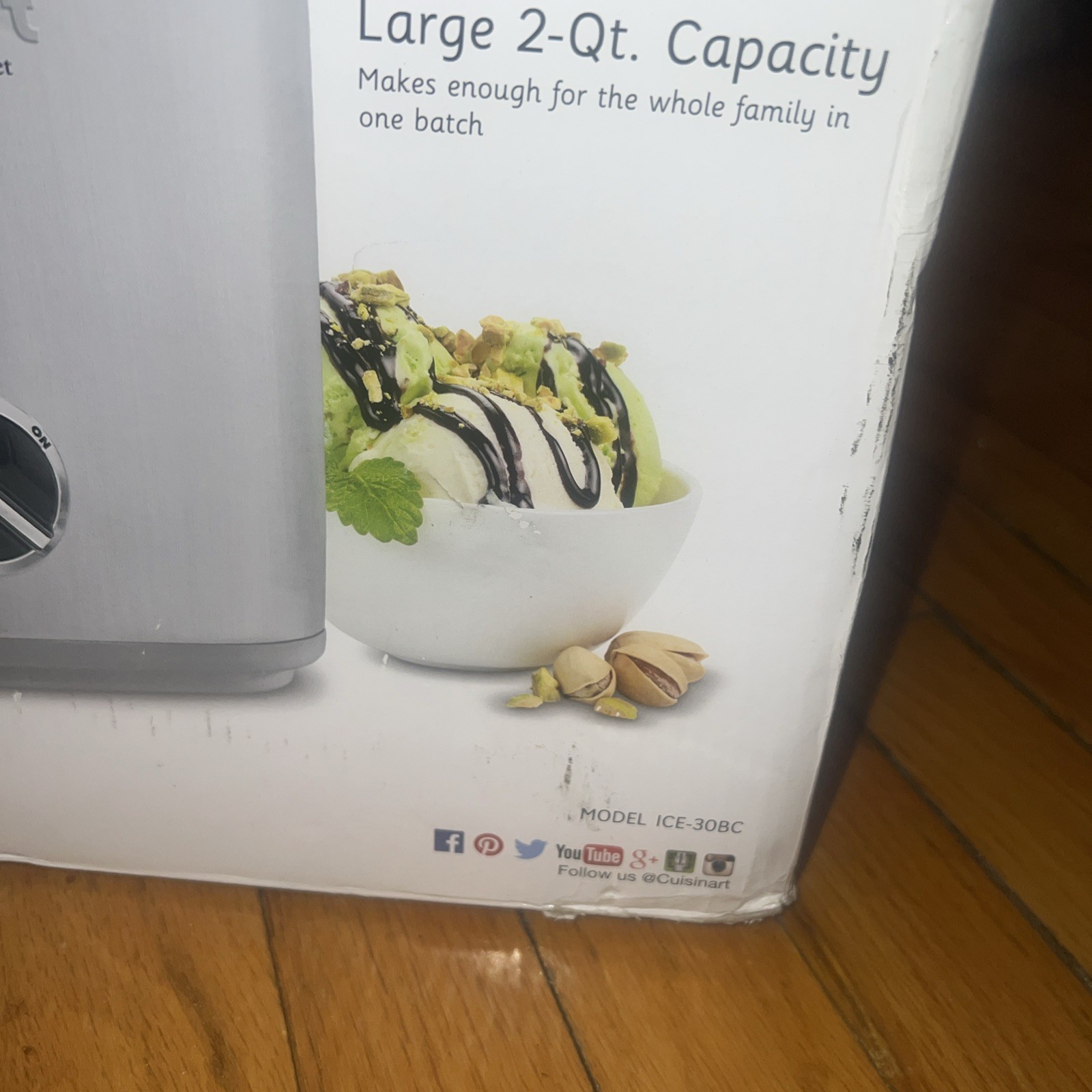 Cuisinart ICE-30BC Ice Cream/ Sorbet and Frozen Yogurt Machine 2-Qt Silver New