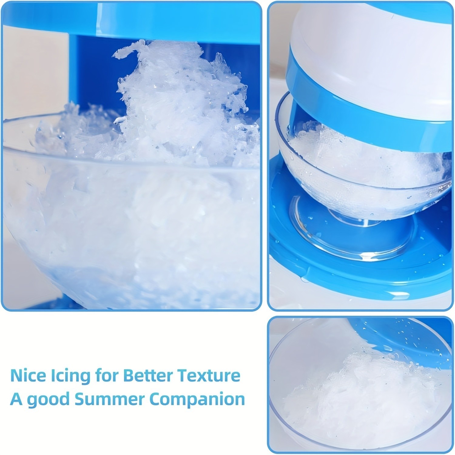 Compact Manual Ice Shaver Machine 27×15.5x7cm Food Safe ABS for Home Ice Treats