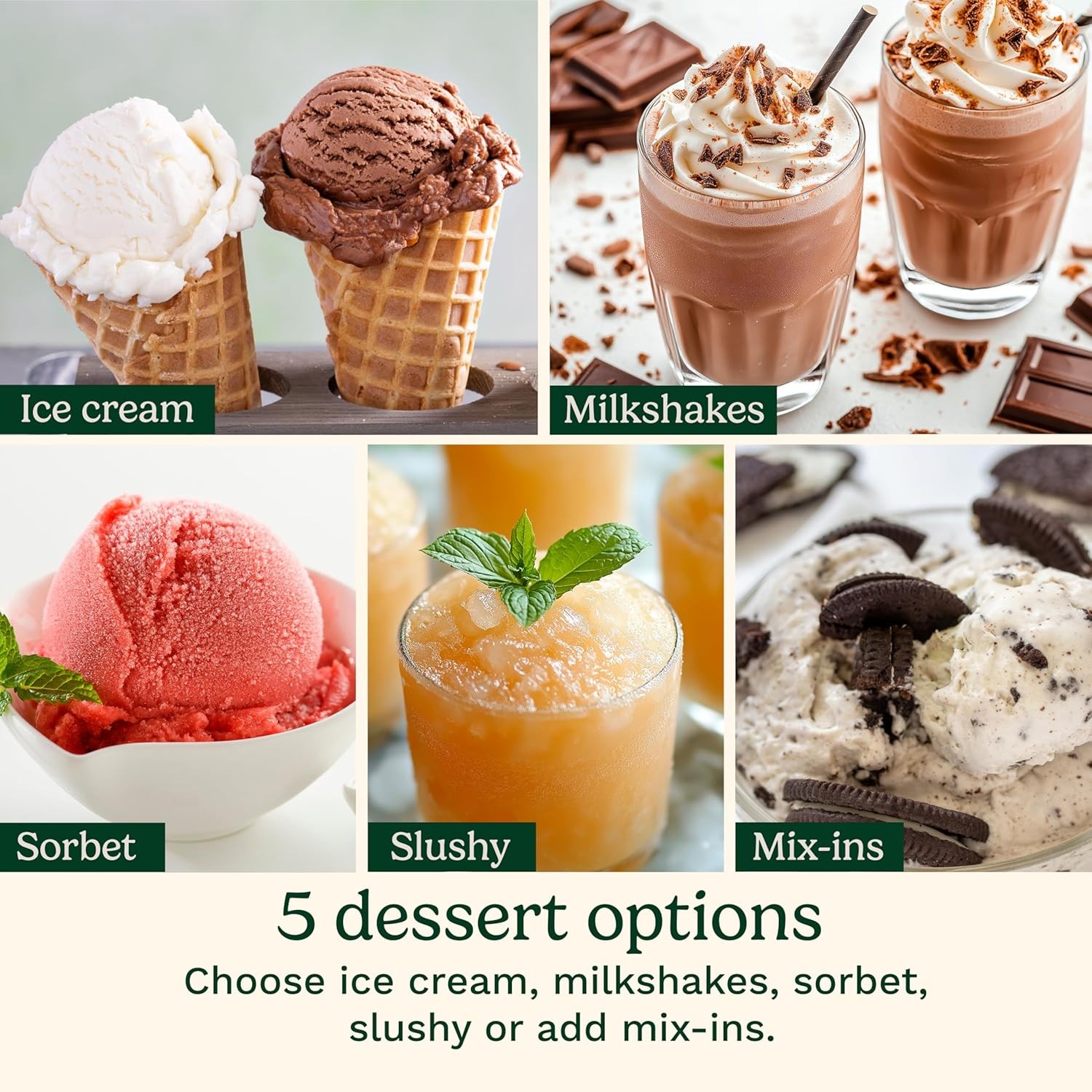 Ice Cream Maker – FastFreeze 5-in-1 Ice Cream, Milkshakes, Slushies, Sorbets
